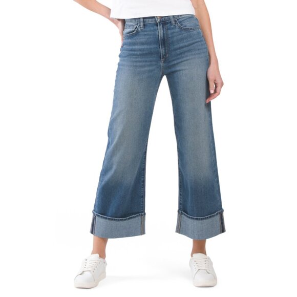JOE'S Light Wash Wide Leg Ankle Jeans With Fixed Cuffs